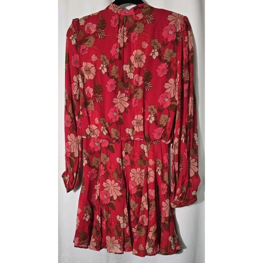 Zara Paisley Printed Flowy Boho Mini Red Women's Size Small Dress NWT - Picture 2 of 7